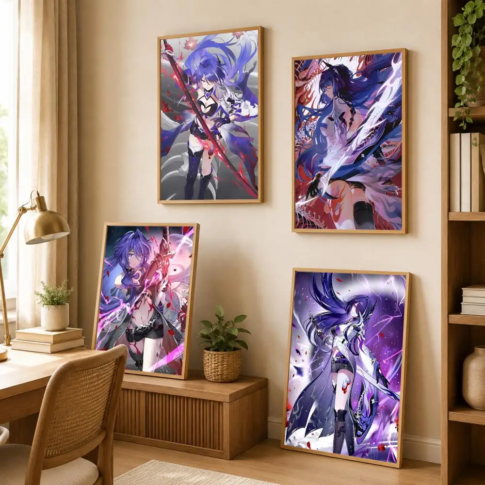 Honkai Star Rail Acheron Poster Modern Art Wall Stickers Painting Self Adhesive Wall Decals for Bedroom Living Room Home Decor