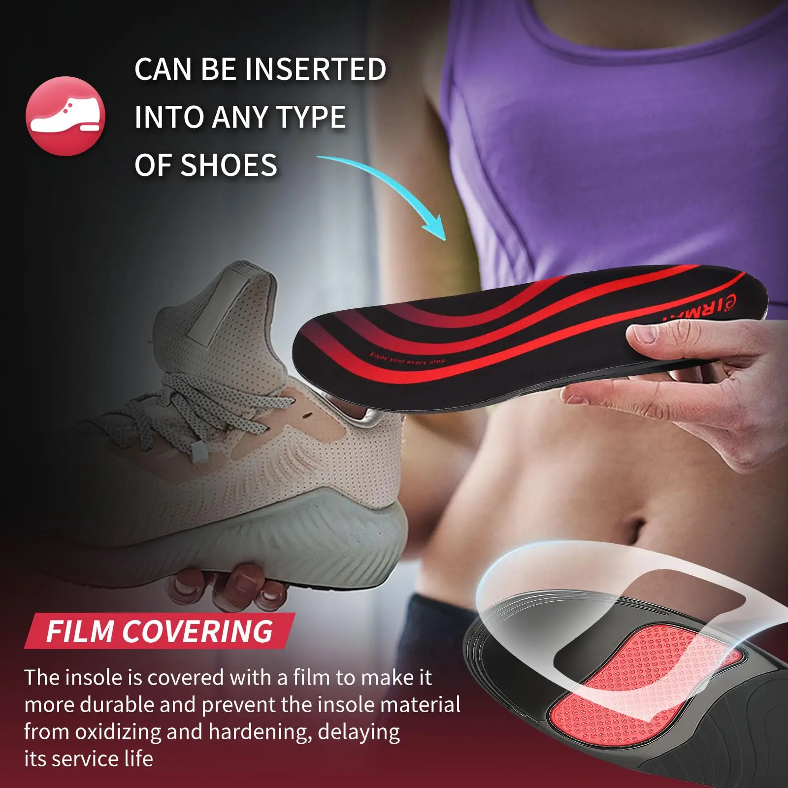 

1 пара высококачественных амортизирующих стельок из полиуретанового геля