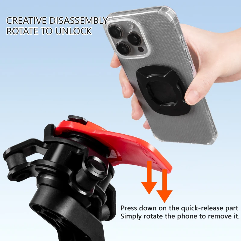 Universal Bicycle Phone Holder, 360° Rotatable and Detachable Motorcycle Holder, Multi-functional Bicycle Handlebar Bracket image 3