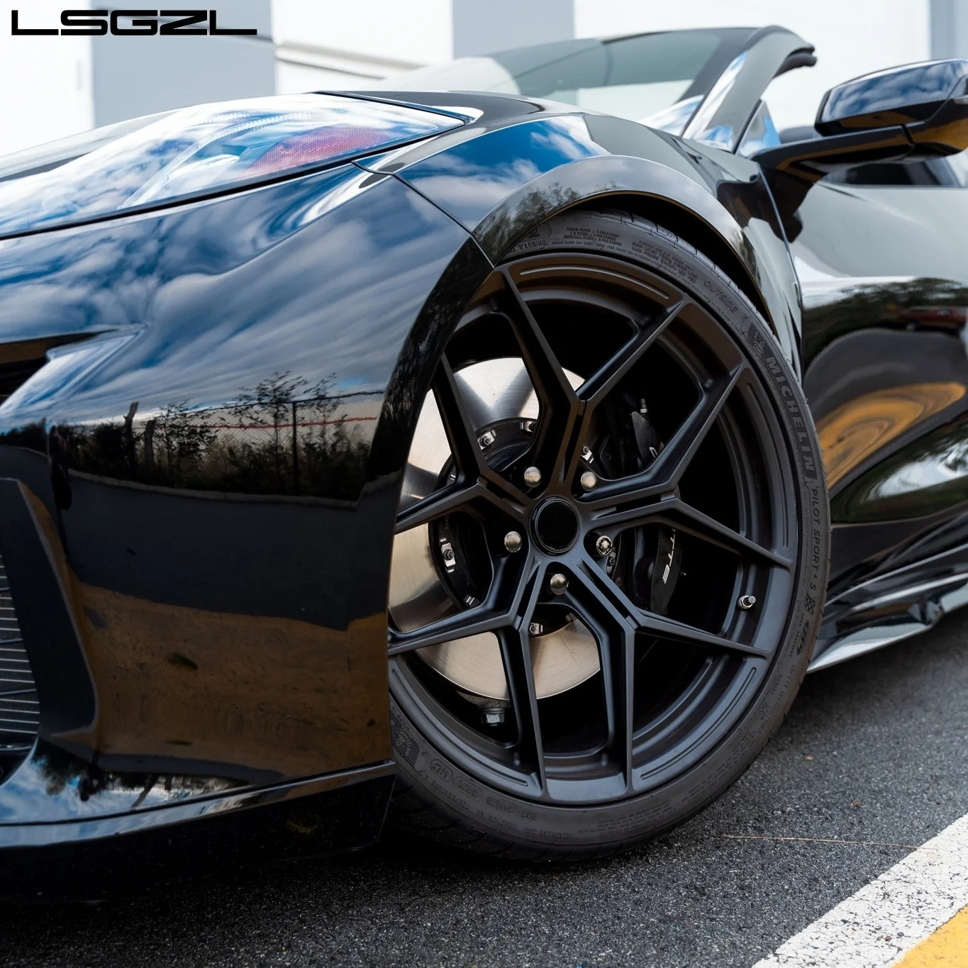 LSGZL Custom Aluminum Alloy Forged Wheel 15 16 17 18 19 20 21 22 23 24 Inch Concave Black Rim for Corvette C7 C8