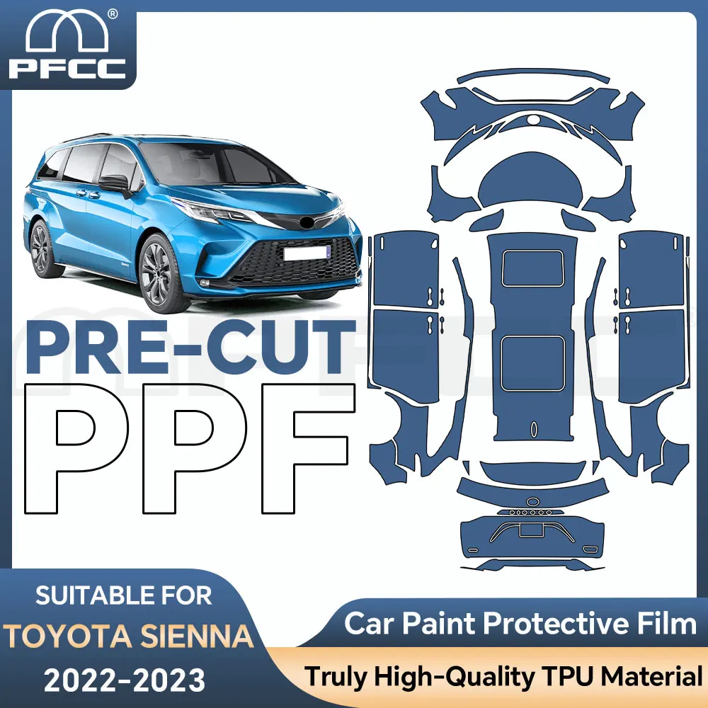 

Car Accessories For Toyota Sienna 2022-2023 8.5thick High Quality Self-Healing Transparent Pre-Cut Car Paint Protection PPF Film