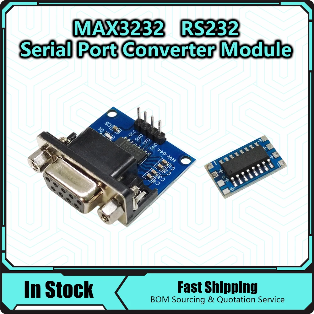 MAX3232 RS232 to TTL Serial Port Converter Module DB9 Connector MAX232 For Arduino Flashing Board 3