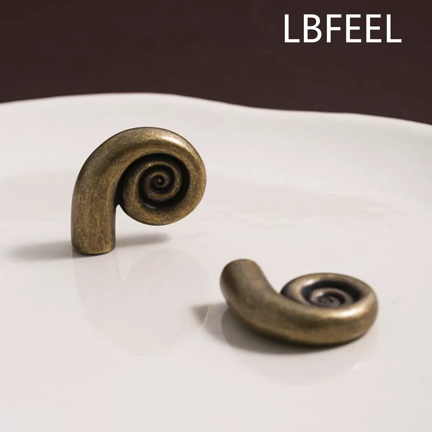 Antique Brass Spiral Cabinet Knobs Solid Brass Furniture Handles Unique Swirl Drawer Pulls Vintage Small Cupboard Pulls LBFEEL