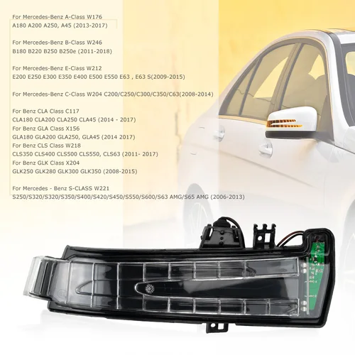 Imagen 2 del producto Luz de señal de giro de espejo lateral de coche para mercedes-benz W221 W212 W204 W176 W246 X156 C204 C117 X117 lámpara intermitente LED