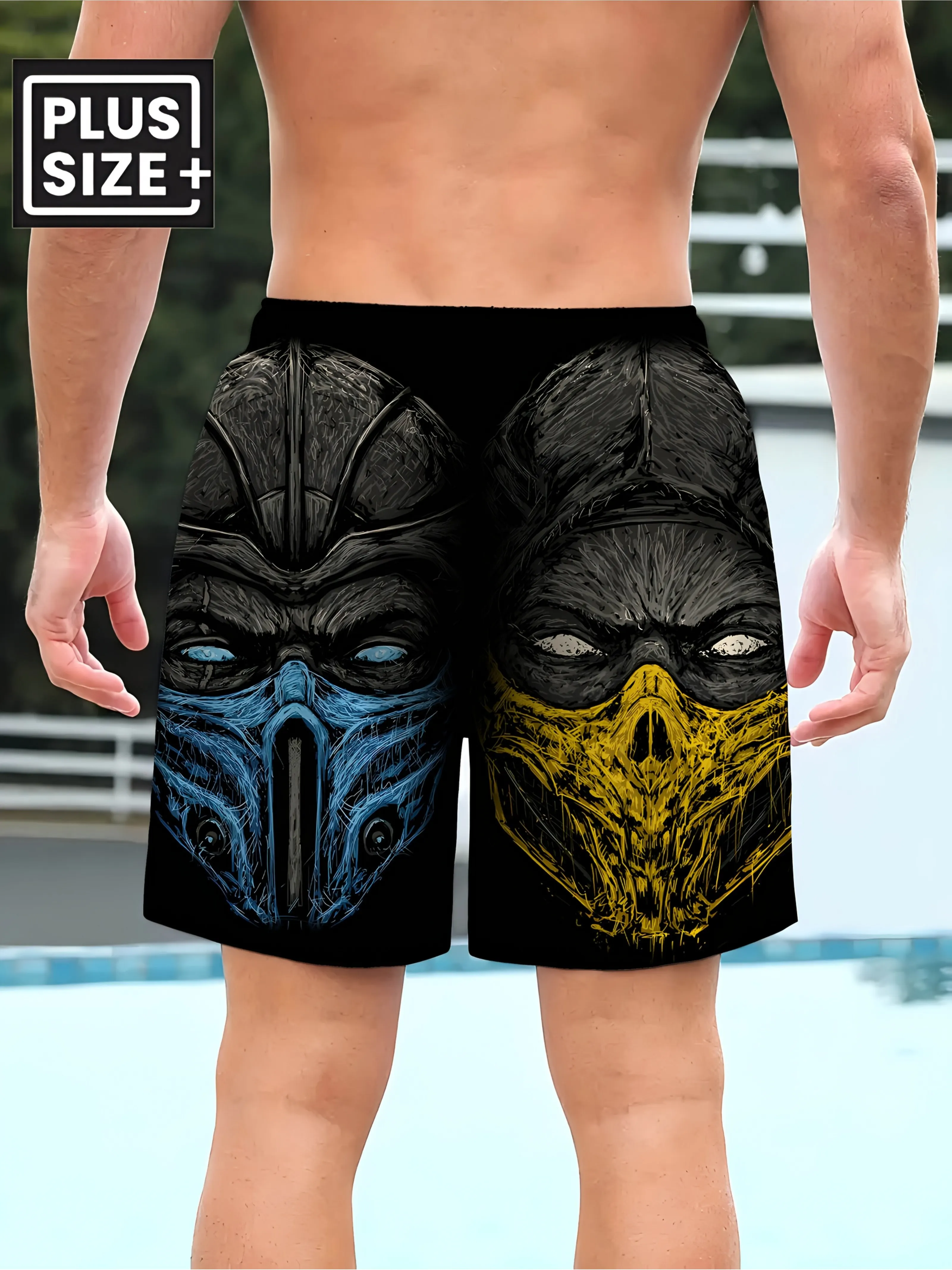 

Новые пляжные шорты Mortal Kombat 2026 с 3D-принтом, быстросохнущие, оверсайз (доступны большие размеры), мужские, для геймеров, уличная мода, для отпуска