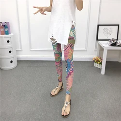 Leggings femininas de verão fino grande elástico boêmio malha perspectiva calças de yoga esportivas tendência punk rave dropshipping