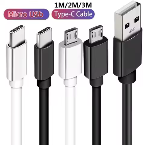 10Pcs 1M 2M 3M 2A Fast Charging Type c Usb-C Micro Usb Charger Cable Wire For Samsung Galaxy s8 s10 s20 s22 S23 S24 htc xiaomi