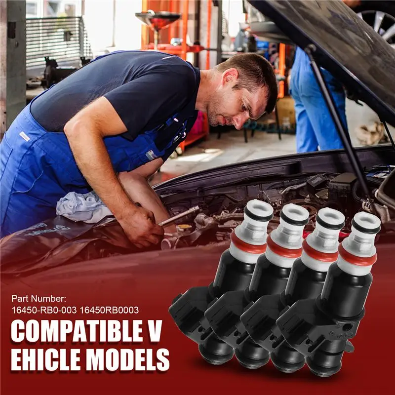 AB16-4Pcs New For Honda Jazz Mk3 Fuel Injectors 16450-RB0-003 16450RB0003