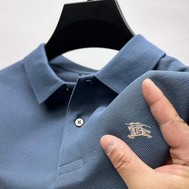 الراقية العلامة التجارية المطرزة قصيرة الأكمام مصمم قميص بولو الصيف موضة كوريا عادية 100% القطن بول تي شيرت ملابس للرجال