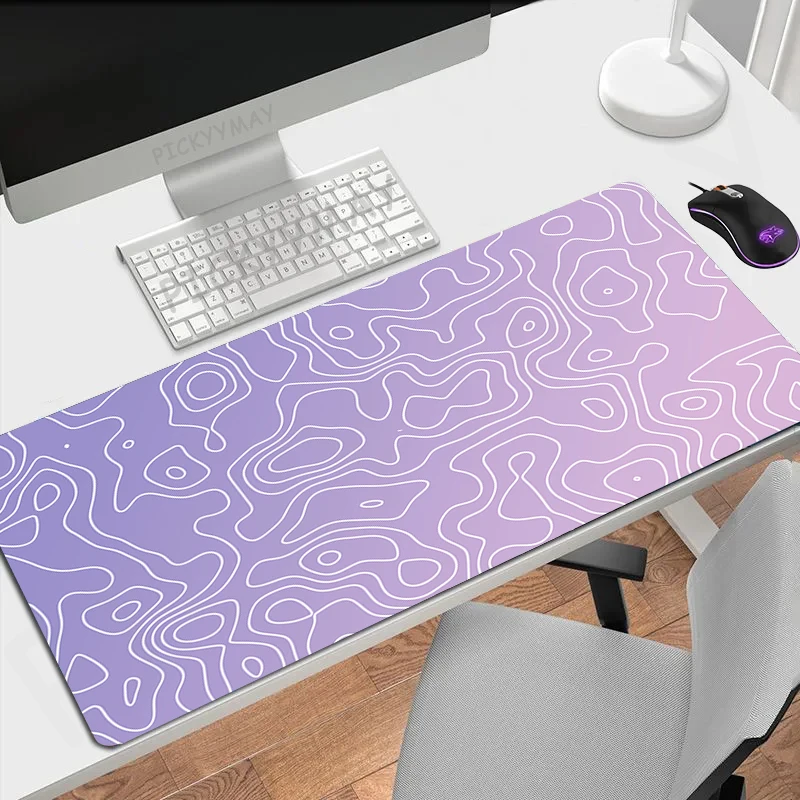 Tapis Bureau PC Design Lignes Dégradées Modernes, Tapis Souris Gamer Caoutchouc Naturel Antidérapant Surface Lisse Confortable