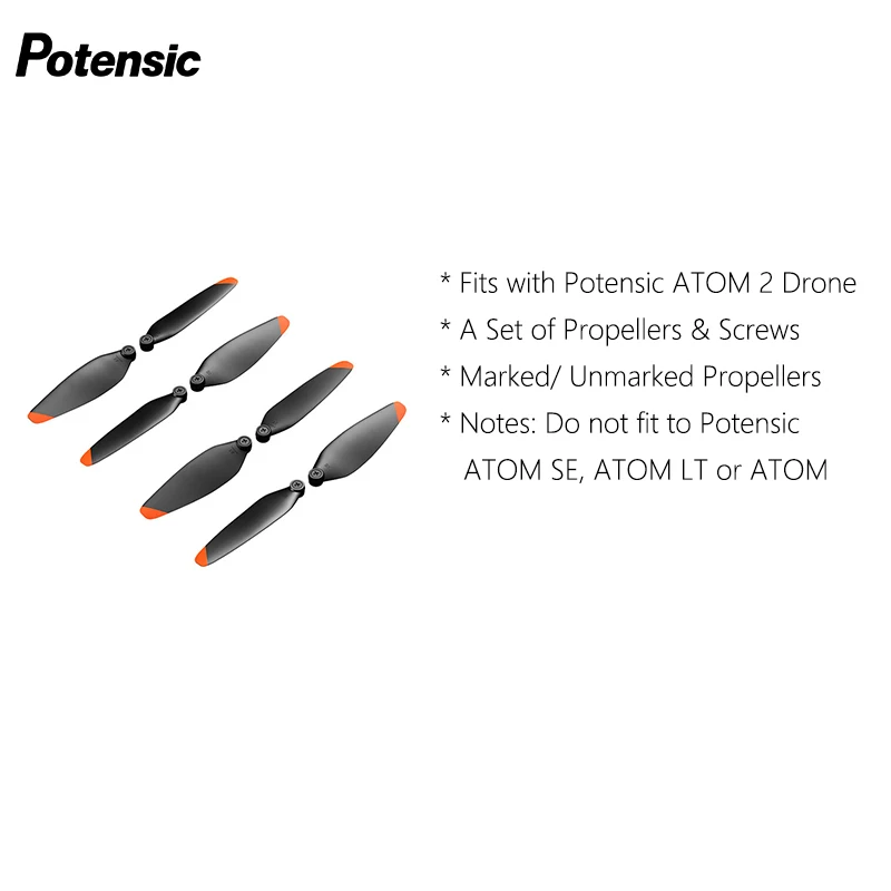 Potensic Jeu D'Hélices Réduction Bruit 2ème Génération Pour Drone ATOM 2 - 8 Pièces
