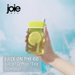 Joie JUICE ON THE GO Portable Tumbler With Lid and Straw Water Bottle Handy Cup for Iced Coffee Tea Juice Water Travel Tumbler