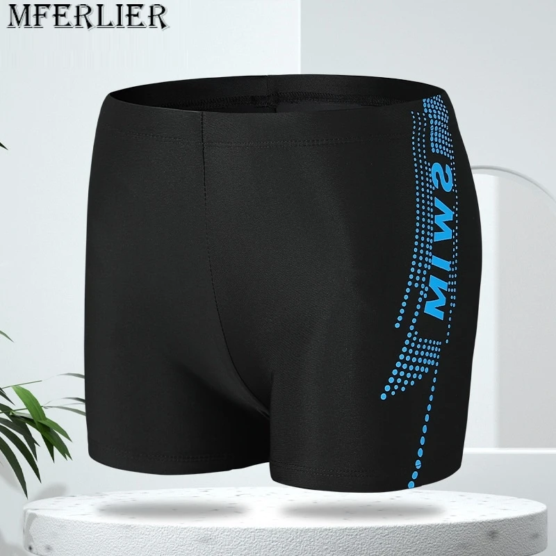 Pantalones cortos deportivos de playa para hombre, bañadores de secado rápido a rayas de talla grande, cómodos y elásticos con letras, Verano