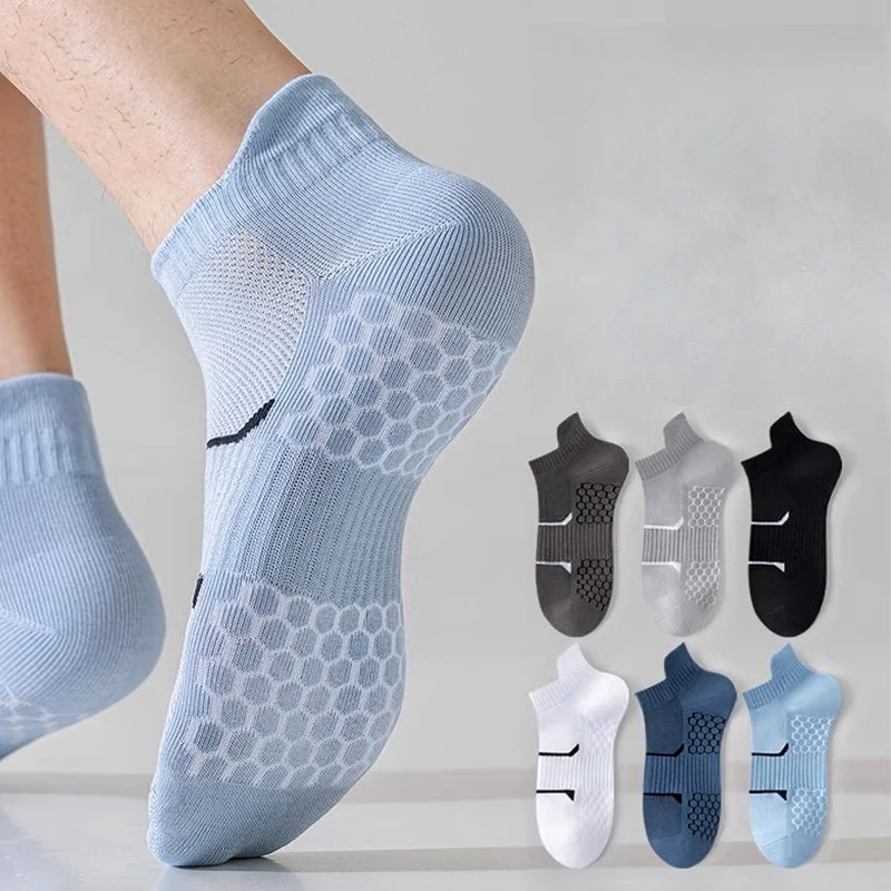 5 Pair Men's Summer Mesh Breathable Low-Cut Ankle Socks High-Quality Fashion Casual Athletic Lightweight Boat Socks