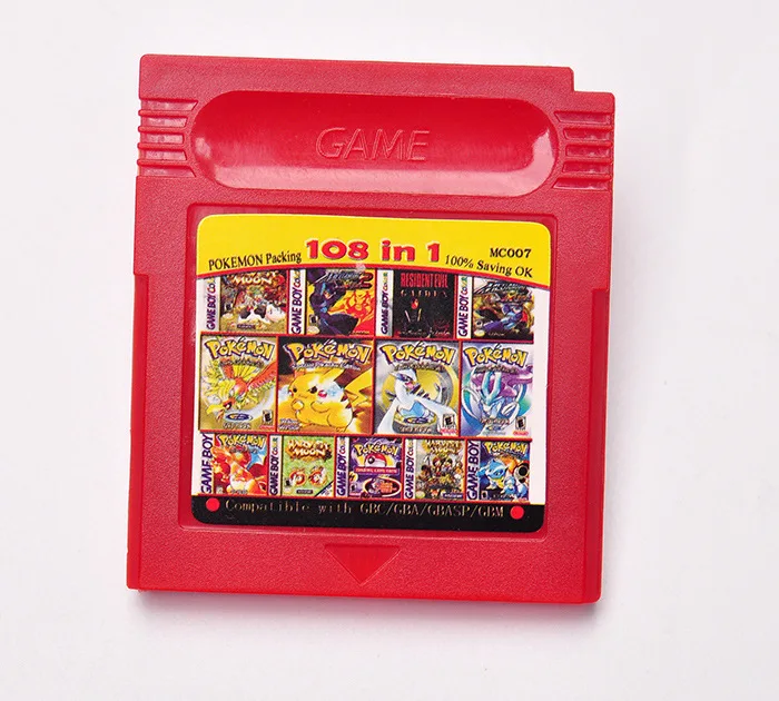 GB GBC GBA 결합 카드 마리오 메모리 카드, 61/108 In 1 비디오 게임 카트리지 클래식 카드 게임 영어 버전 수집