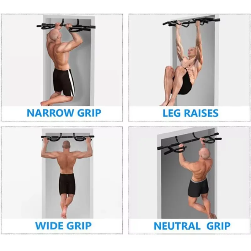 قضيب سحب من الفولاذ للتمرين المنزلي، معدات الجمباز المحمولة، تمرين الباب وقوة اللياقة البدنية، قضيب سحب الباب الرياضي