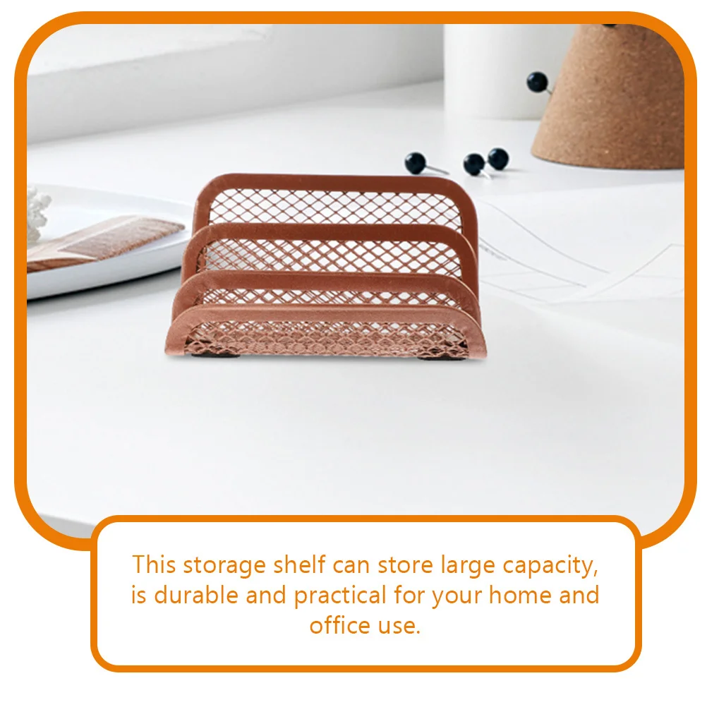 2 قطعة شبكة معدنية وثيقة حامل حامل كتب لمكتب سطح المكتب تخزين الرف طوي ملف صينية مجلة رف منظم منزلي #3