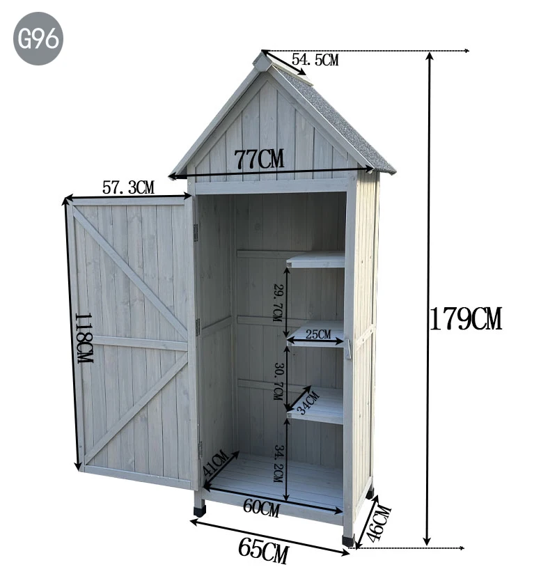 رائجة البيع صديقة للبيئة مقاوم للماء في الهواء الطلق حديقة خزائن التخزين الخشب الحطب سجل سقيفة تخزين الأدوات بسهولة تجميعها #4