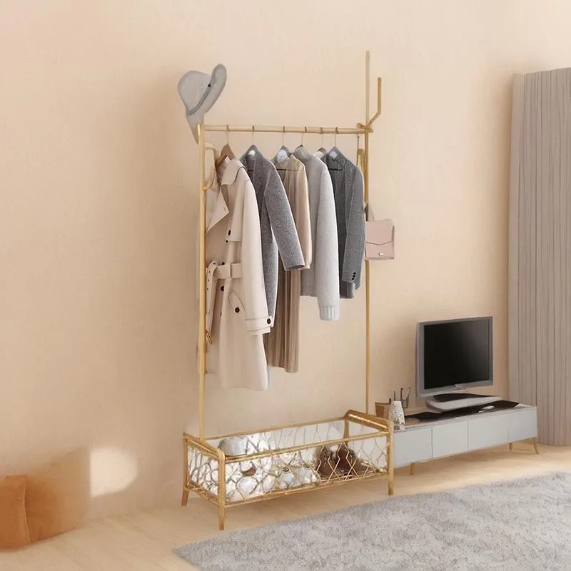 Gold Hooks Indoor Clothes Hanger Modern Multilayer Skirt Organizer Clothes Drying Rack Space Saving Etendoir A Linge Accessories