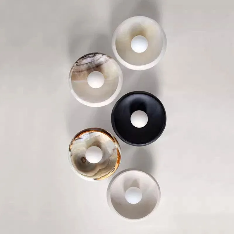 

100% Natural Marble Vintage French Natural Jade Wall Lamp for Villa, Hallway & Living Room