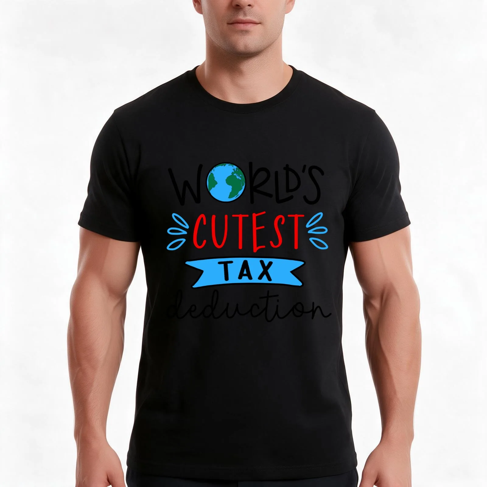 World's Cutest Tax Deduction T-Shirt, Summer Casual Cotton Tee, Oversized Streetwear Tops, Vintage Graphic Print, 100% Cotton