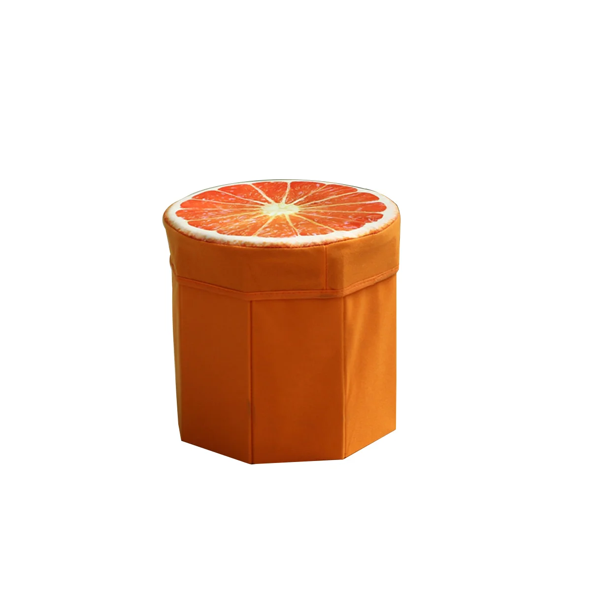Creative Folding Stool Footstool Seat For Home Bedroom Room Decor Small Orange Foldable Design Storage Box