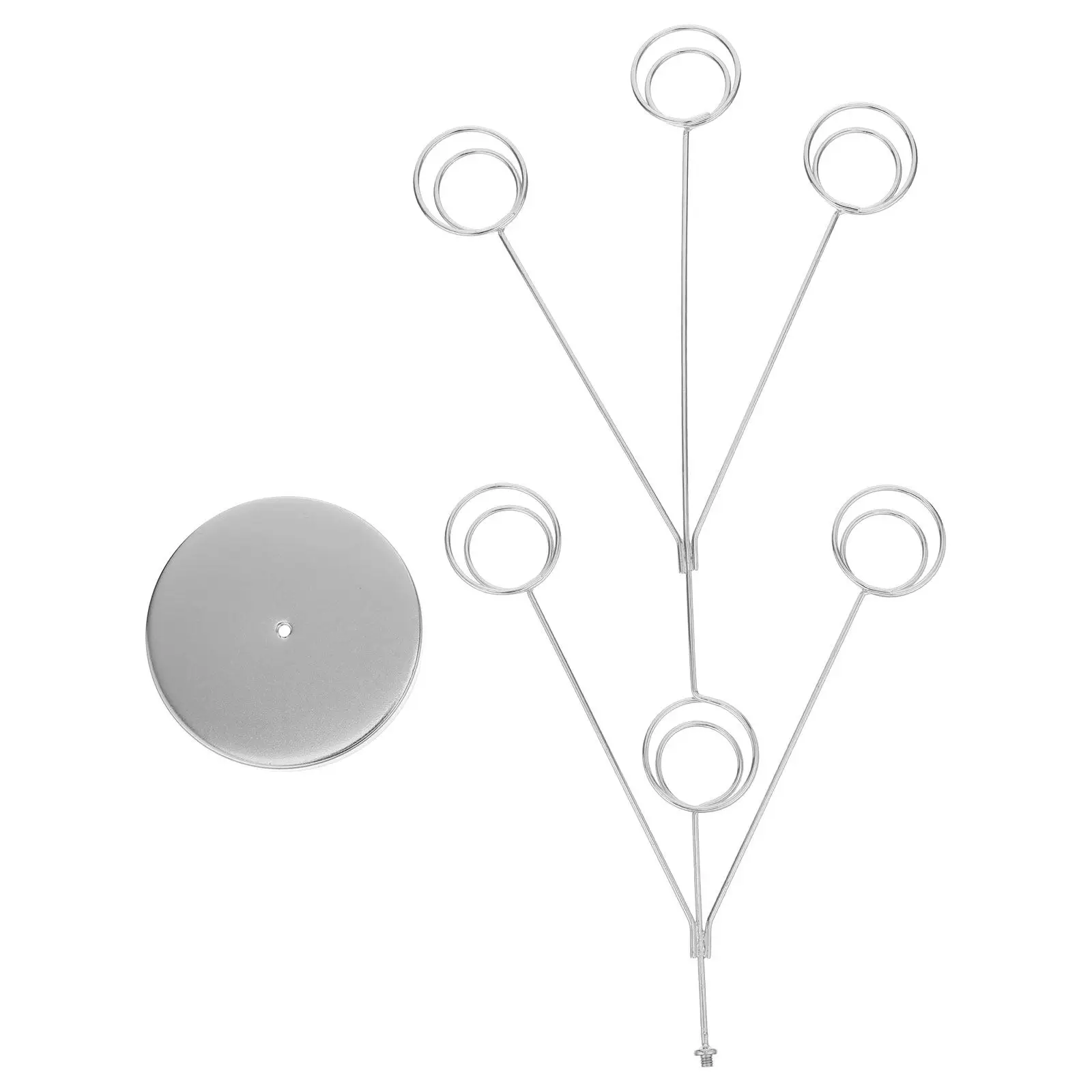 Standing Photo Tree Holder Clip Desktop Memo Display Stand with Round Base Peacock Design for Office Restaurant Wedding Table