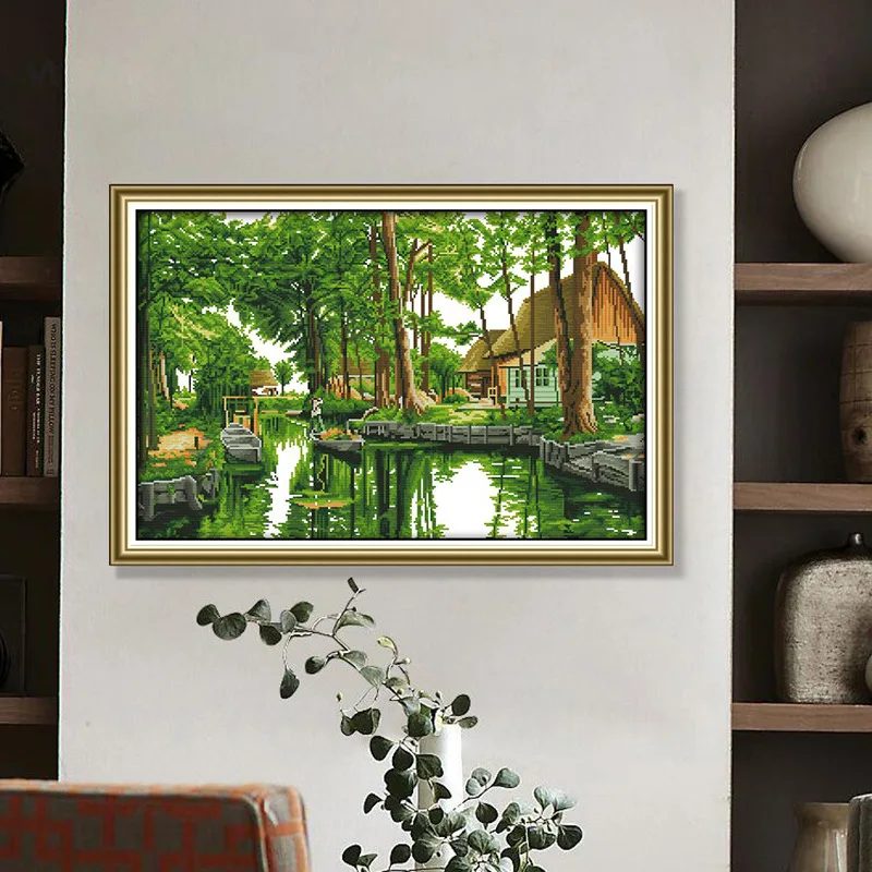 مجموعة غرز متقاطعة مطبوعة مسبقًا من Joy Sunday، مجموعة تطريز قماشية مختومة بنمط Aida سهلة - مشاعر غرامية في جنوب آسيا #1