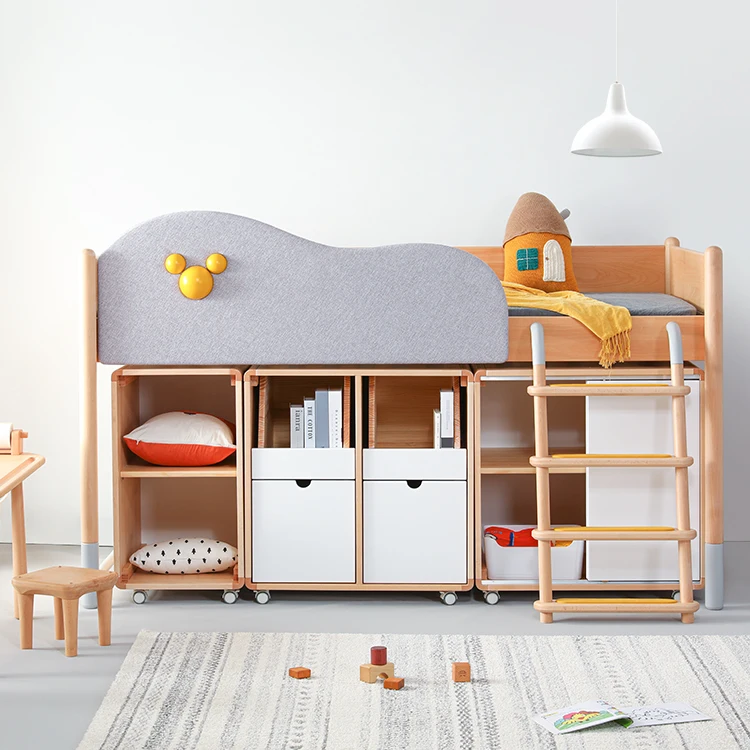 

Factory Export Optional Size Modern Adult Triple Slide Children Soild Wooden Kids Funky Bunk Bed