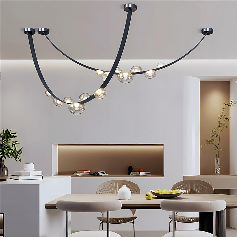 الثريات الزجاجية الحديثة LED، ثريات السقف لقاعة غرفة المعيشة وغرفة النوم، مواد الأجهزة الزجاجية للحزام. الإضاءة المنزلية
