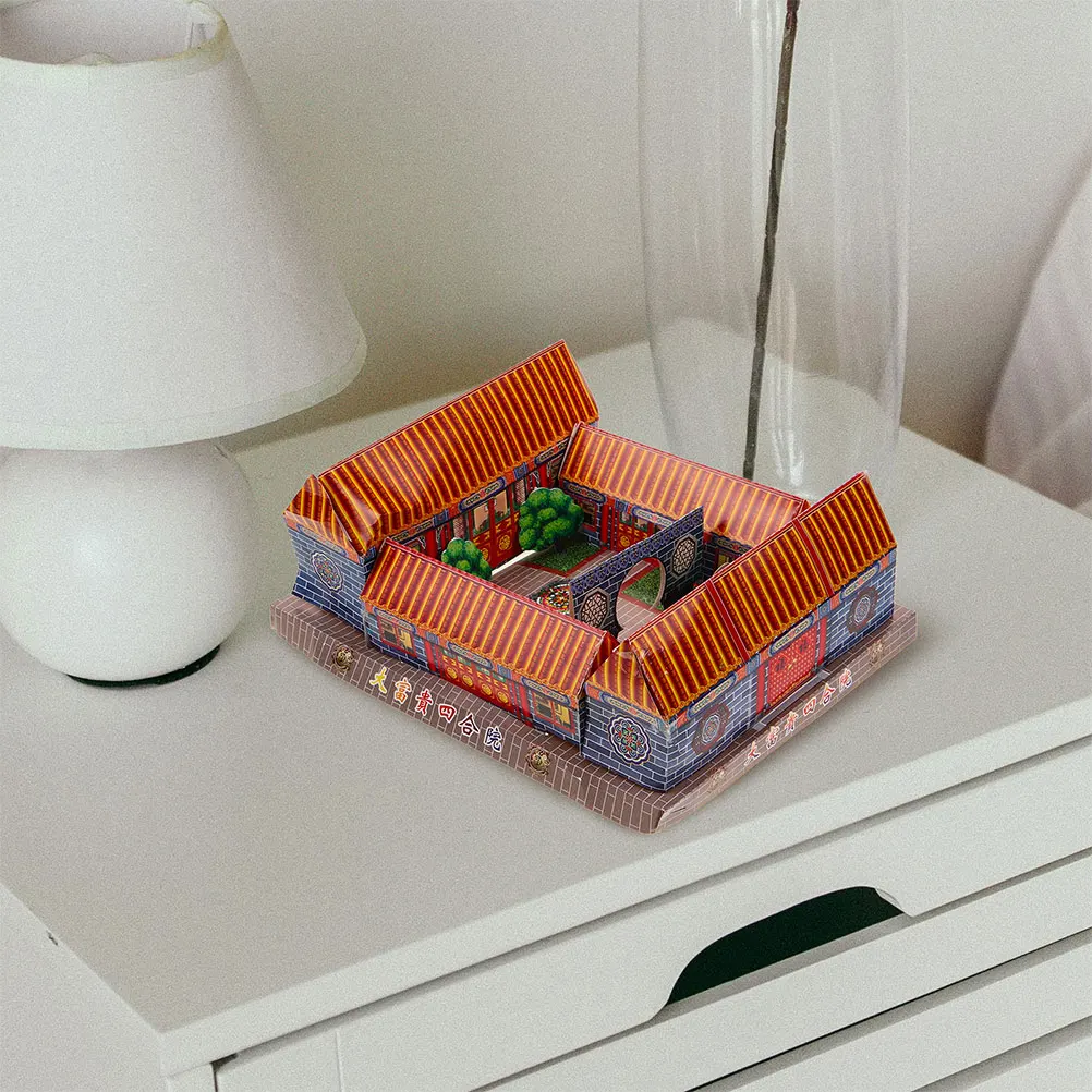 

2 pcs For Ancestor Worship 3D Finished Festival House Paper Burning Ghost Sacrifice Supplies Paper House Funeral Decoration