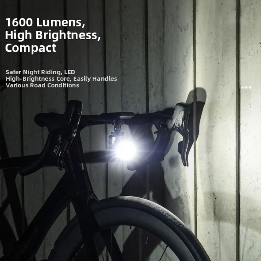 1PCS 1600 Lumen Bike Headlight Wireless Remote Riding Headlight Hanging Rainproof LED Portable Stop Line Headlight Tool Parts