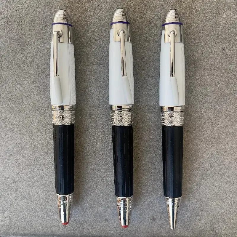 

Ограниченная серия, отличная перьевая ручка, шариковая ручка-роллер, черный корпус, белая крышка, тонкая гравировка, платиновый зажим, подарок