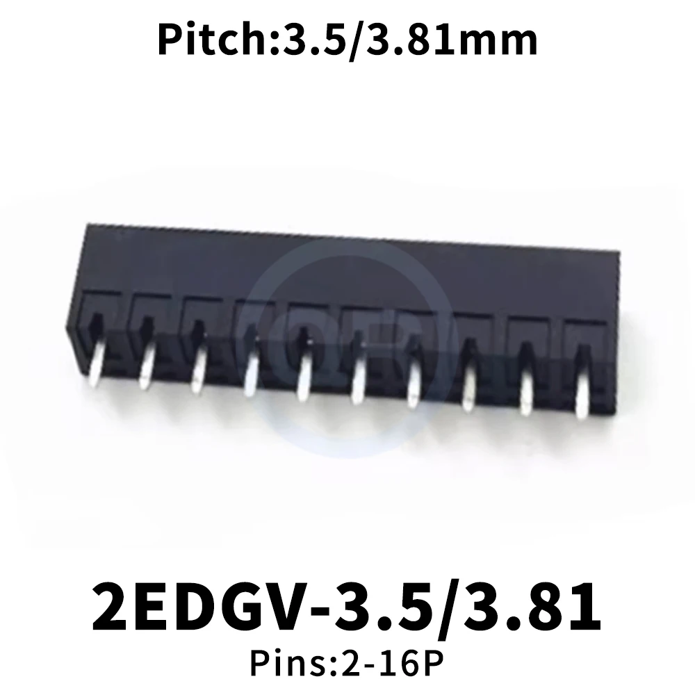 (5 Pcs) KF 2EDGV - 3.5mm - 3.81mm Plug-in PCB terminal block 15EDGV Black Pointer Wiring Terminal Block 15EDG 3.5 3.81