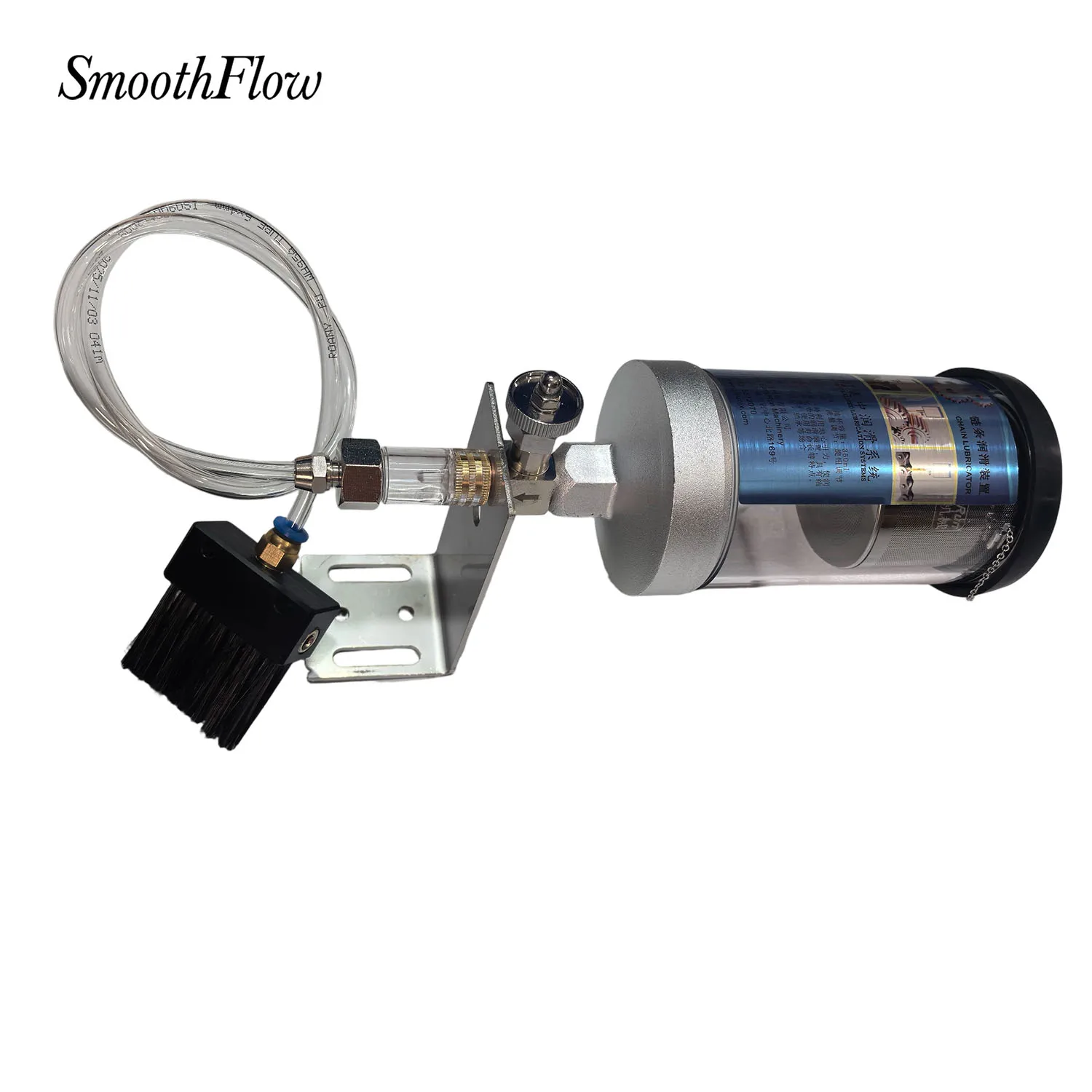 350ml D350 Drip Feed Oiler Complete Set with 50mm Brush Stainless Bracket 6mm Tube for Lathe Milling CNC