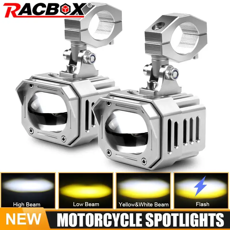 

2pcs CNC LED Spotlight Motorcycle Front Rear Mini Auxiliary Light Aluminum Yellow White Indicator High Low Beam Blinker Lamp