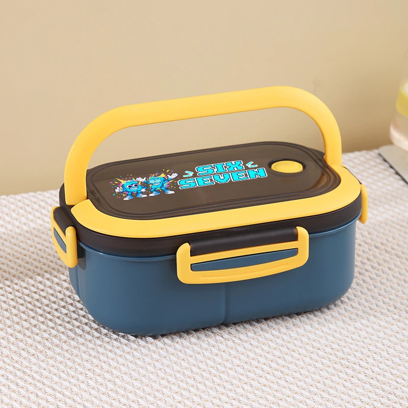 67 Six Seven Double-layer Lunch Box Steal A Brainrot Cartoon Fashion Bento Box Picnic Boxes Large Capacity Portable Lunch Case view 6