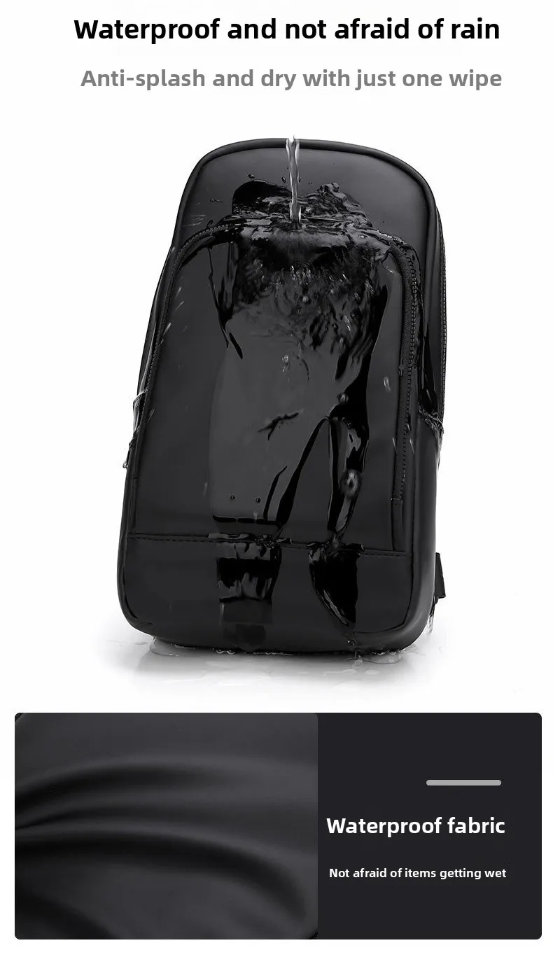 Casual, Simple and High-end Men's Crossbody Bag, PU Wear-resistant Single-shoulder Bag, Outdoor Commuting Lightweight Chest Bag