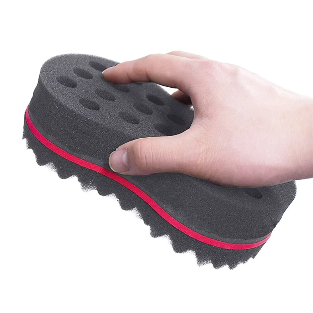 Oval Barber Twists Afro Curl Wave Multi-holes Double Sided Sponge Hair Brush