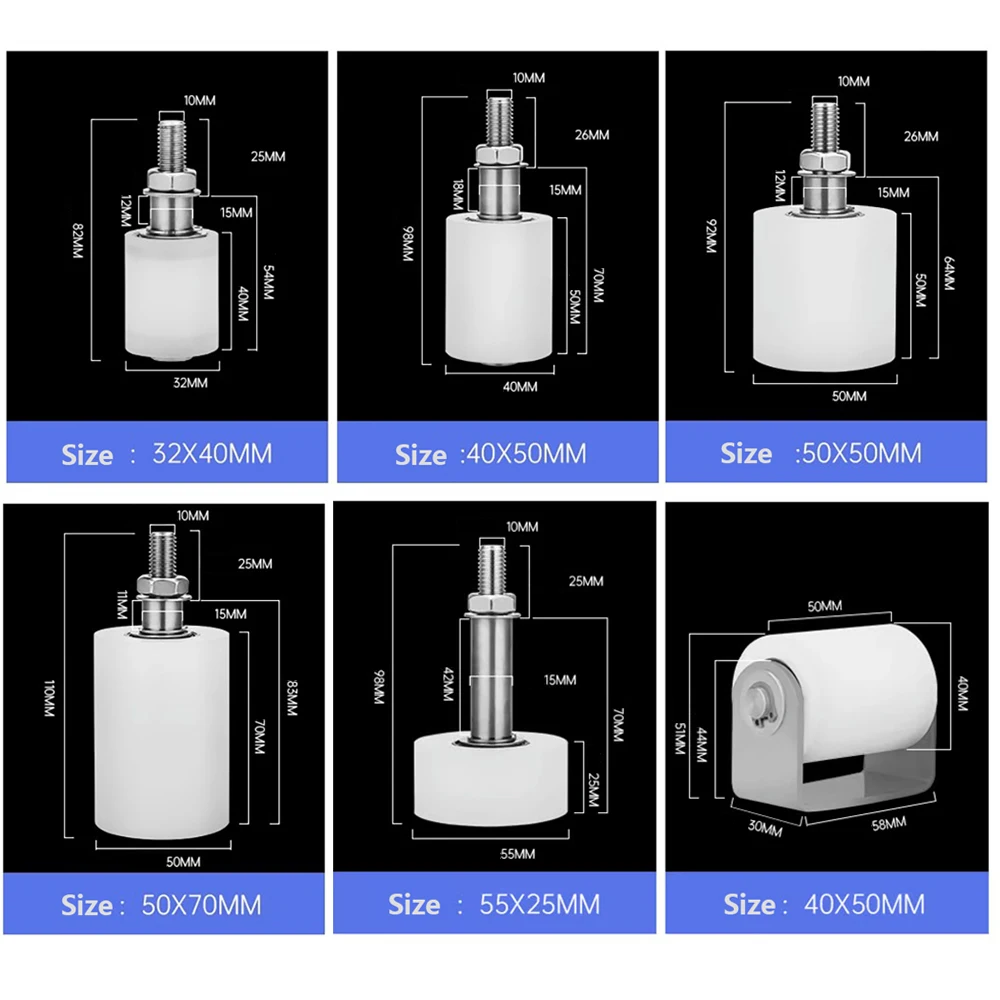 Slide Gate Guide Roller UHMW Hard Nylon Sliding Rolling Gates Guider Heavy Duty Sealed Ball Bearing Side Roller Assembly