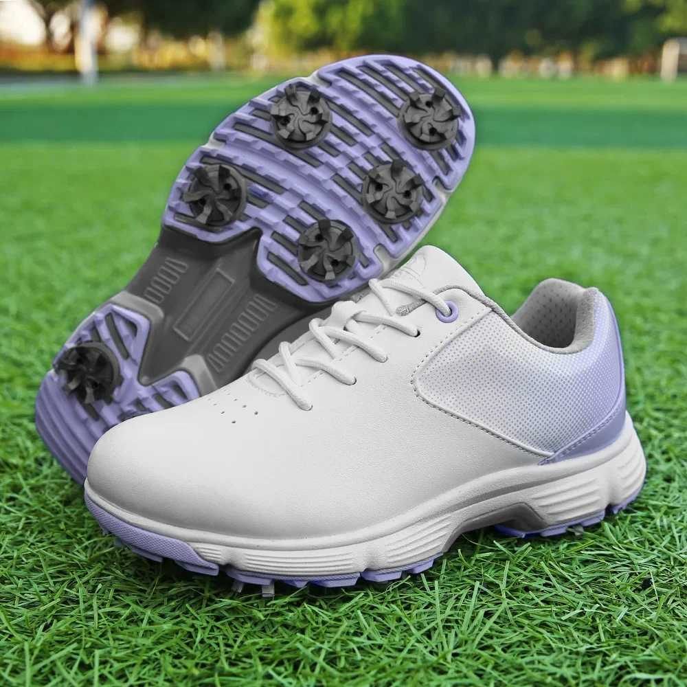 New Women Golf Shoes Spikes Golf Sneakers Light Weight Walking Shoes Outdoor Gym Sneakers