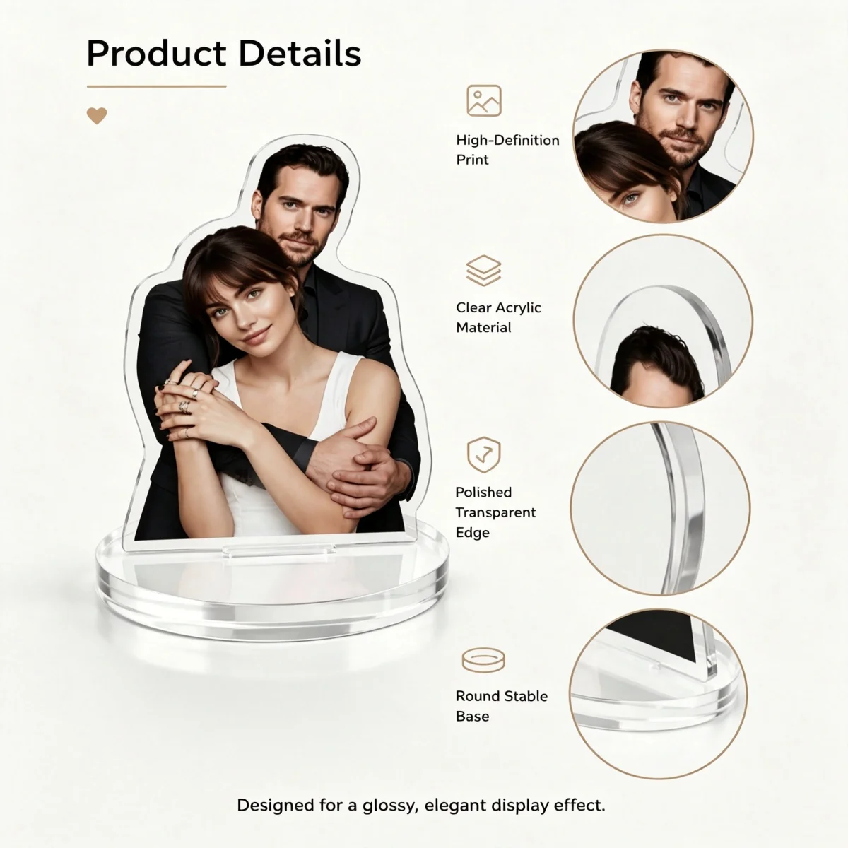 Custom Acrylic Character Portrait Decor – Photo Acrylic Ornaments, Wedding Keepsakes, Personalized Customization. view 3