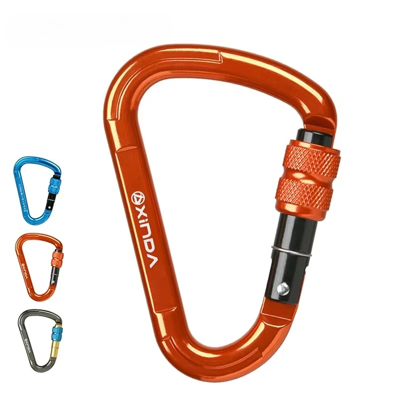 XINDA Outdoor Rock Climbing 25KN Safety Connector Lock Pear-Shape Screw Gates Buckle Carabiner Survive kits Outdoor Equipment