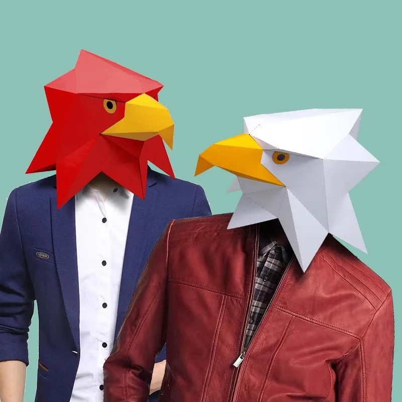 Pre Cut Paper Mask 3D Bald Eagle Costume Cosplay DIY Paper Craft Model Mask
