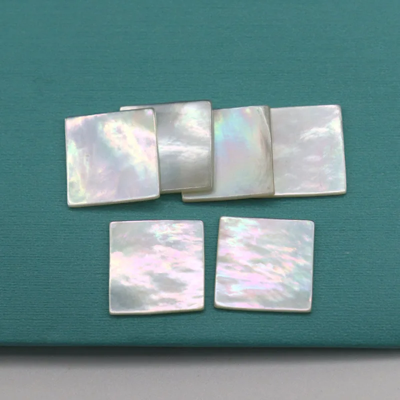 100PCS/Lot Natural White Mother Of Pearl Shell Square Sheets 6mm To 14mm Width MOP