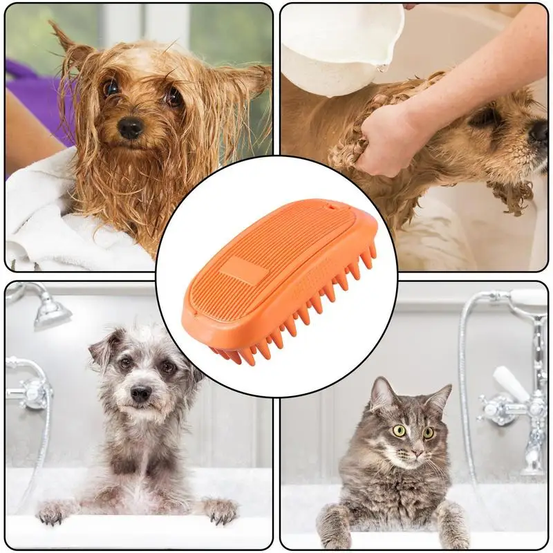 Escova de banho para tosa de animais de estimação, escova macia para banho de animais de estimação, multifuncional, purificador de cães para banho, acessórios para tosa de animais de estimação para cães e gatos