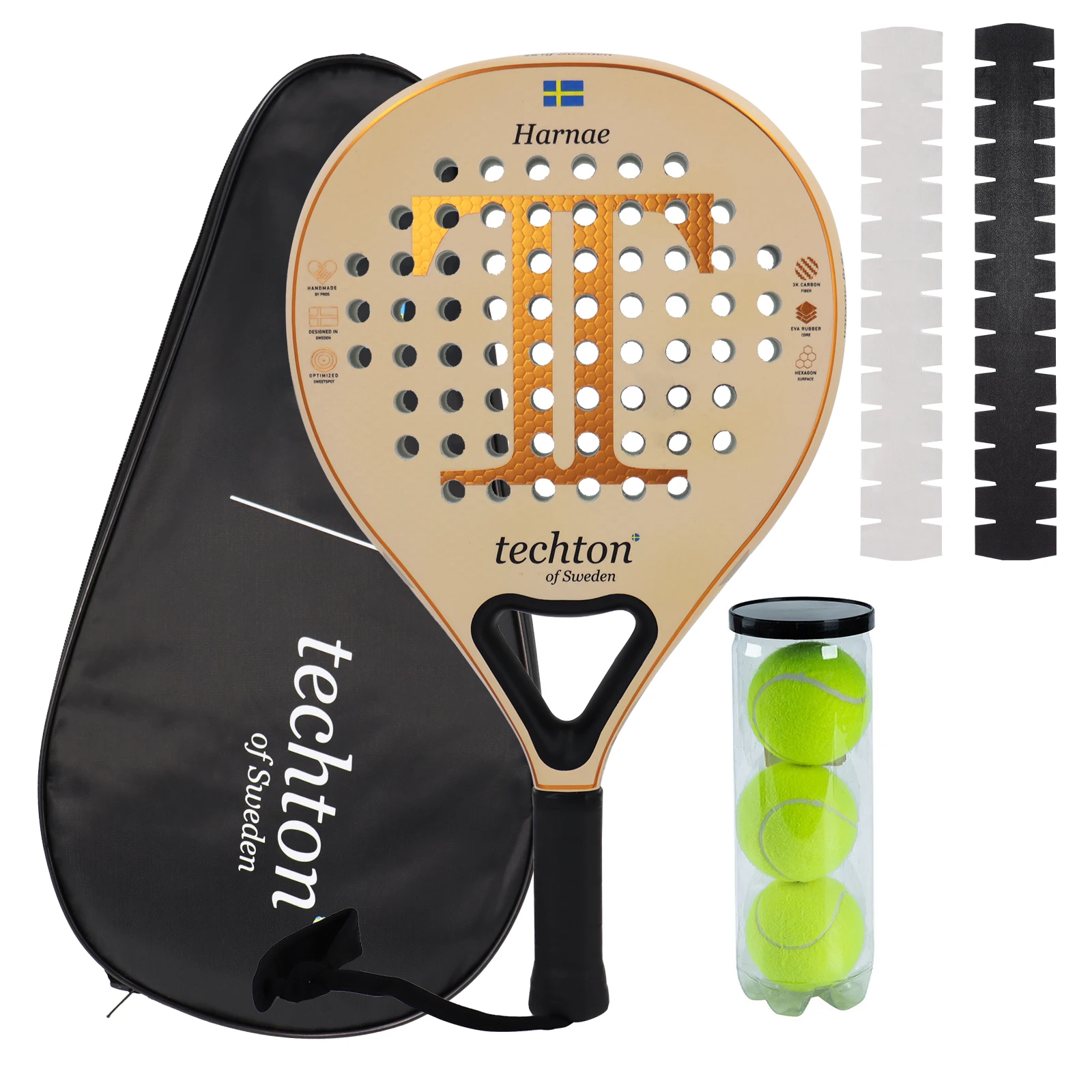 

3k Padel Tennis Racquets Set of 1 Rackets，1 Cover & 3 Pickleballs Balls Carbon Composite Materials Padel Tennis Racquets