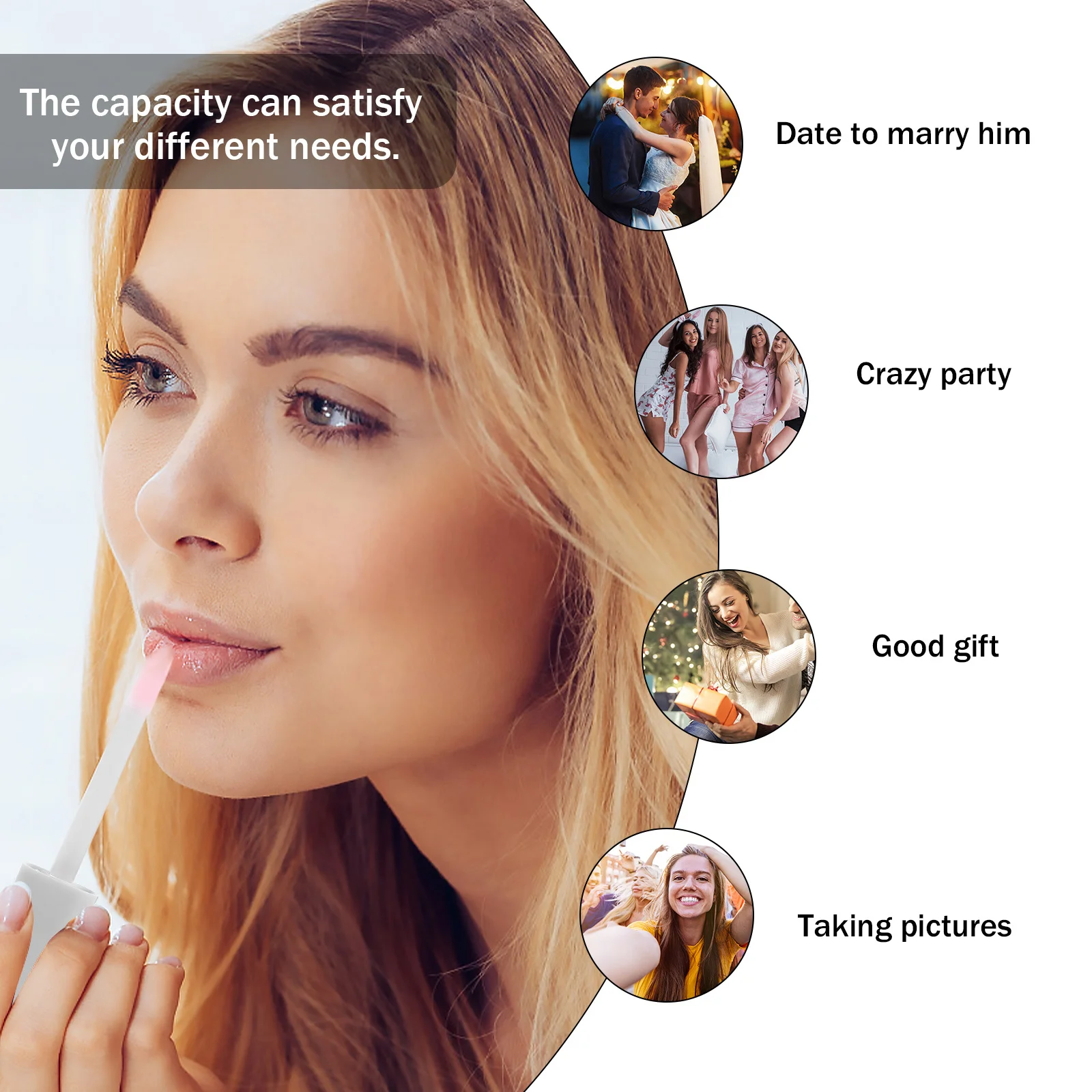 4Pcs Lip Gloss Empty Tubes Square Frosted 6Ml Travel Makeup Subpackaging Bottles Plastic Containers with Brush