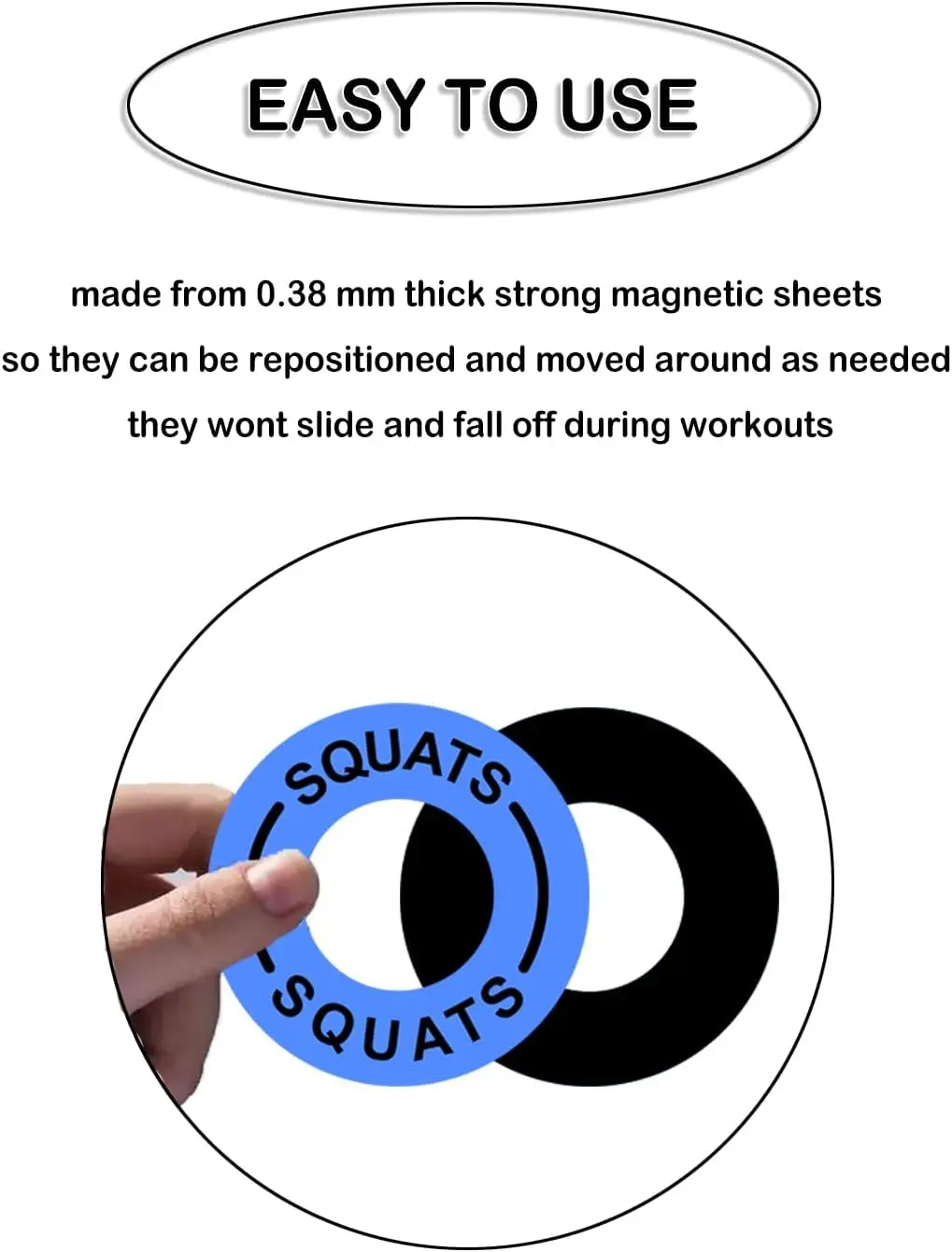 1.5 Inch Power Squat Rack Barbell Magnetic Position Markers Reminders Labels