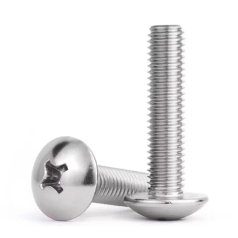 3/5/10/20/30/50/100PCS 316 A4 Stainless Steel M3 M4 M5 M6 Phillips Cross Large Flat Head Mushroom Head Screws Bolts